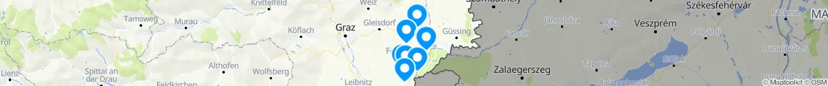 Kartenansicht für Apotheken-Notdienste in der Nähe von Bad Loipersdorf (Hartberg-Fürstenfeld, Steiermark)